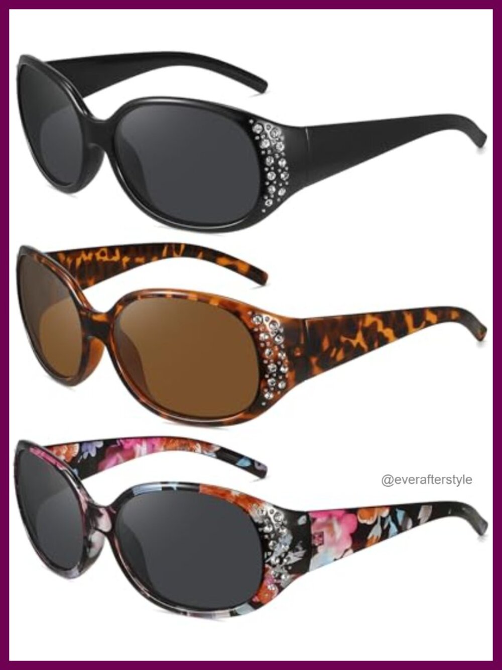Retro Polarized Rhinestone Square Sunglasses UV Protection Driving